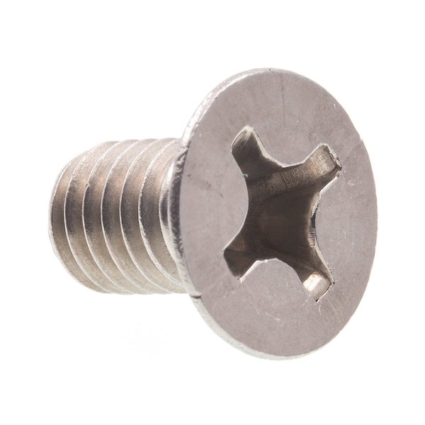 M6-1.00 x 10 mm Phillips Flat Machine Screw, Plain 316 Stainless Steel, 10 PK